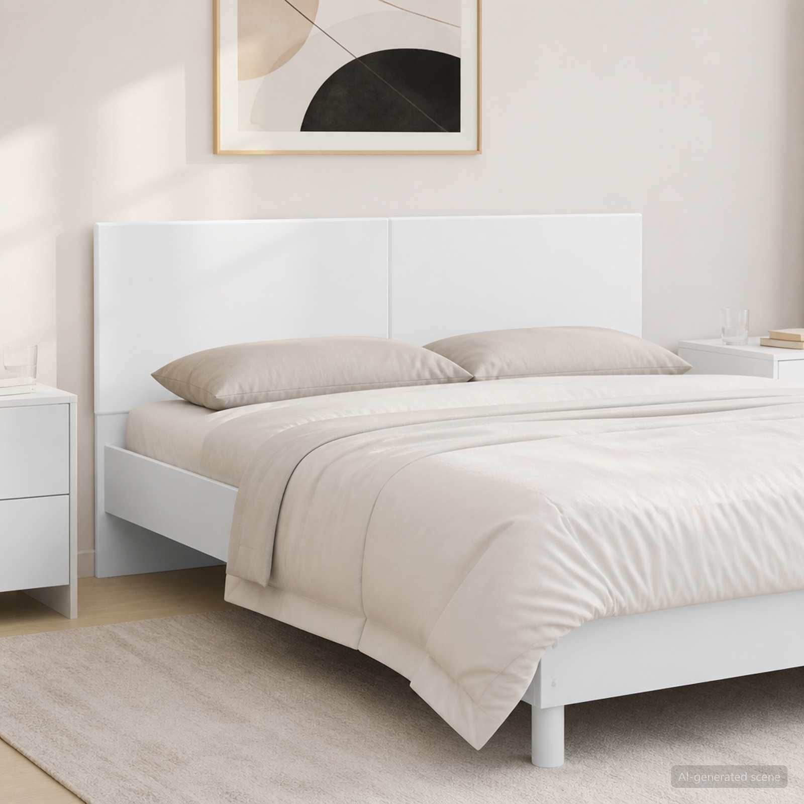 vidaXL Wall-Mounted Headboard BREDA White Engineered Wood 1