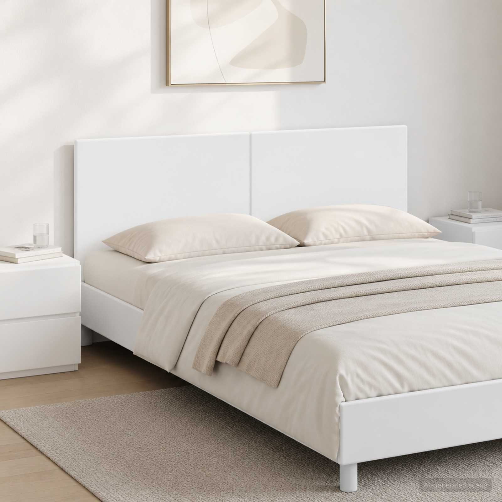 vidaXL Wall-Mounted Headboard BREDA White Engineered Wood 1