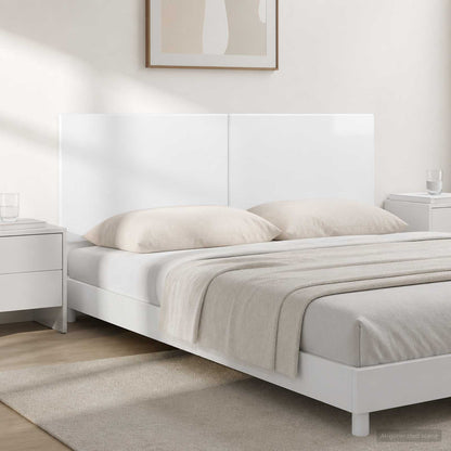 vidaXL Wall-Mounted Headboard BREDA High Gloss White Engineered Wood 1