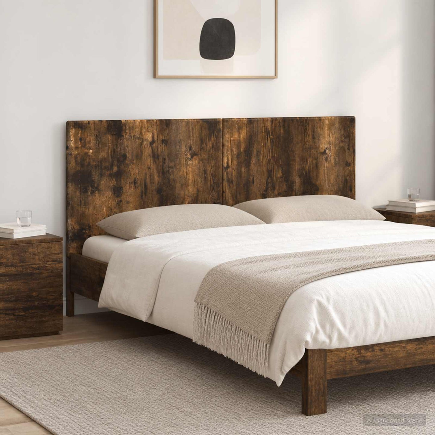 vidaXL Wall-Mounted Headboard BREDA Smoked Oak Engineered Wood 1