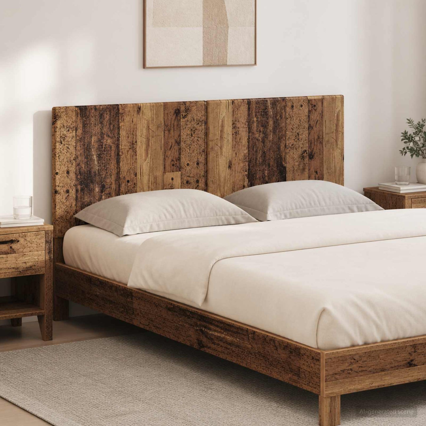 vidaXL Wall-Mounted Headboard BREDA Old Wood Engineered Wood 1