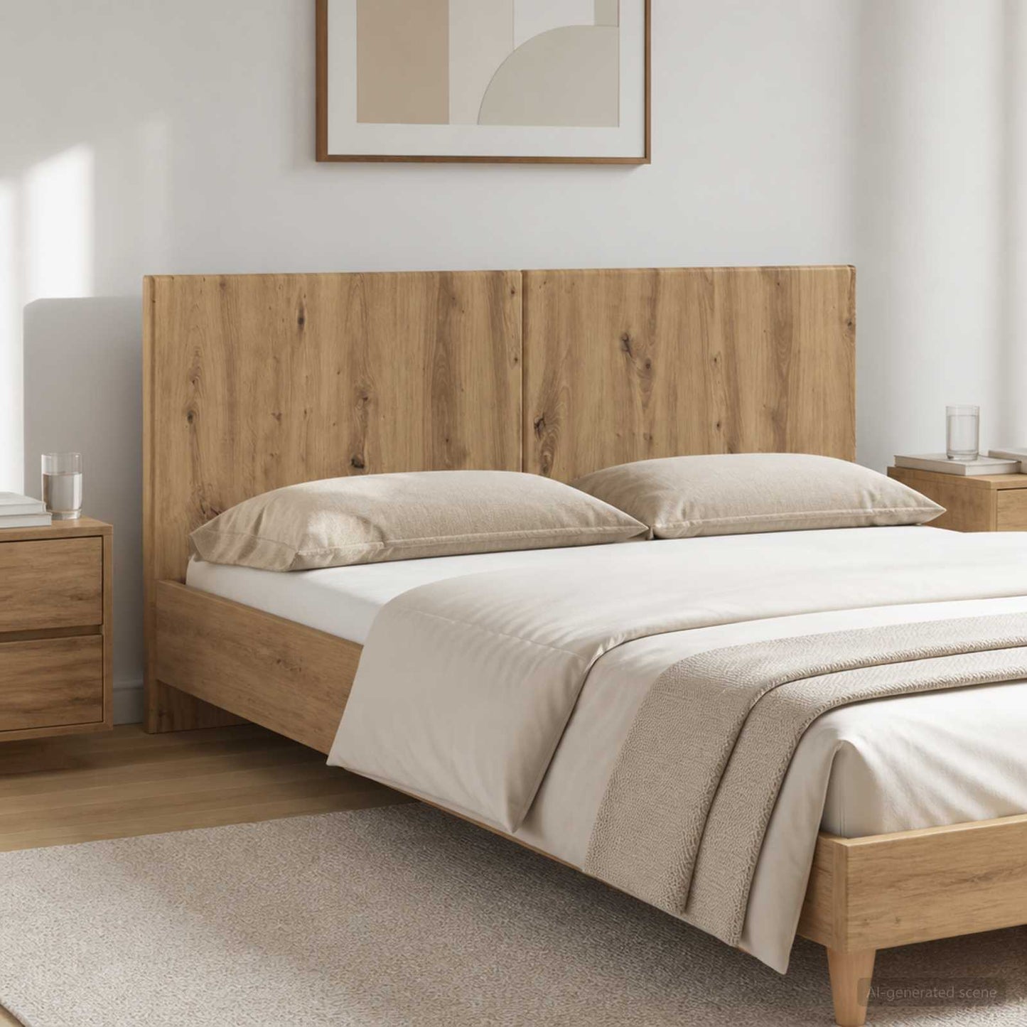 vidaXL Wall-Mounted Headboard BREDA Artisan Oak Engineered Wood 1