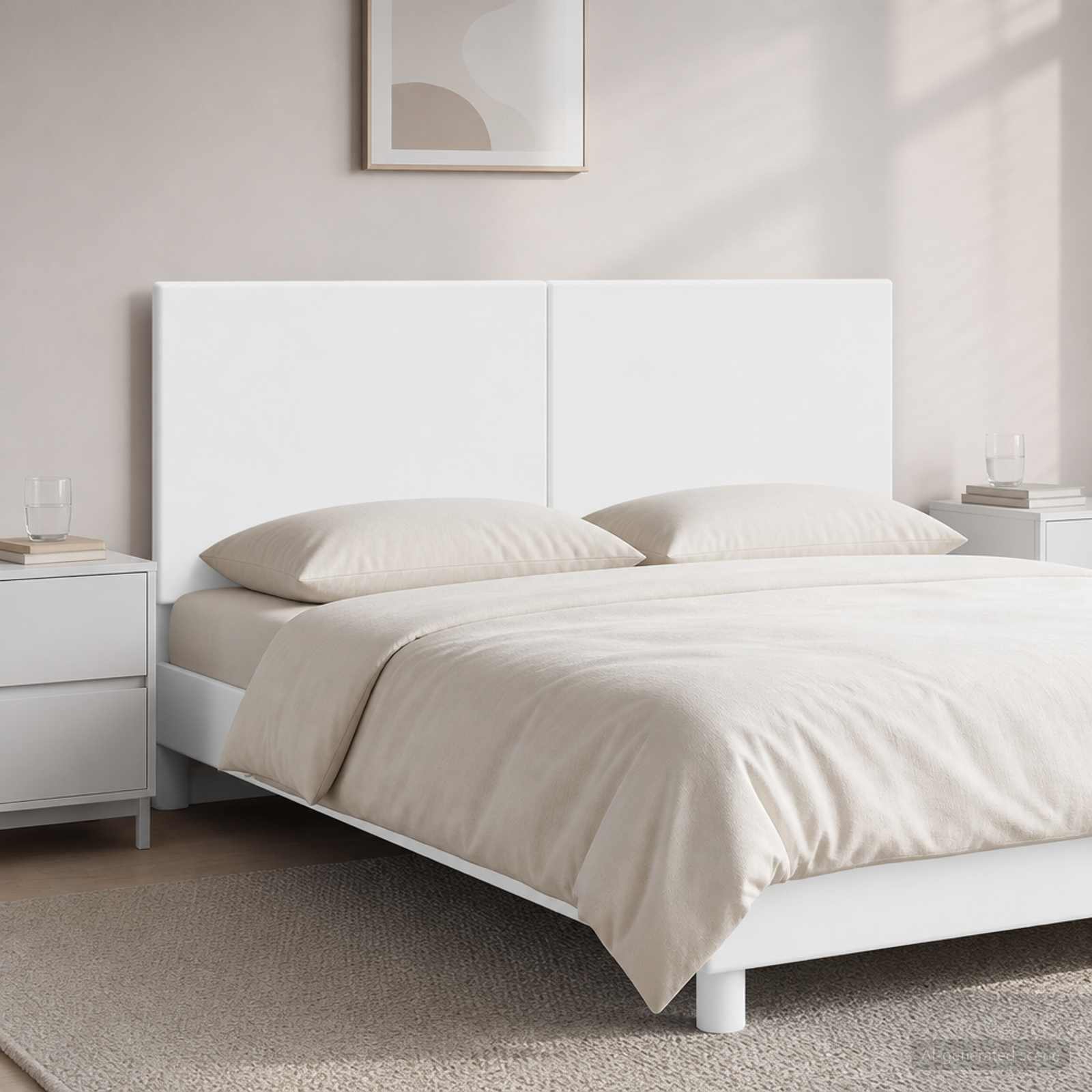 vidaXL Wall-Mounted Headboard BREDA White Engineered Wood 1