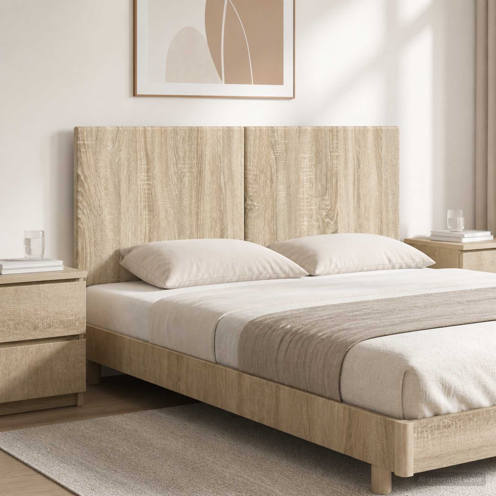 vidaXL Wall-Mounted Headboard BREDA Sonoma Oak Engineered Wood 1