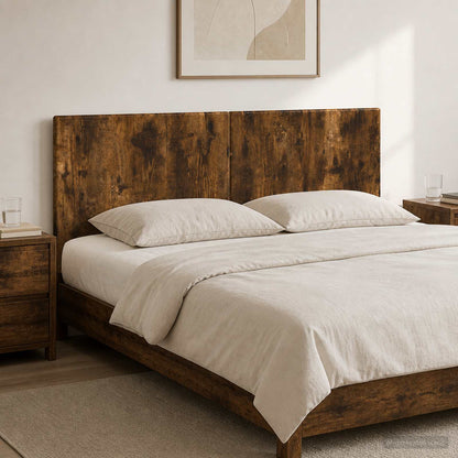 vidaXL Wall-Mounted Headboard BREDA Smoked Oak Engineered Wood 1