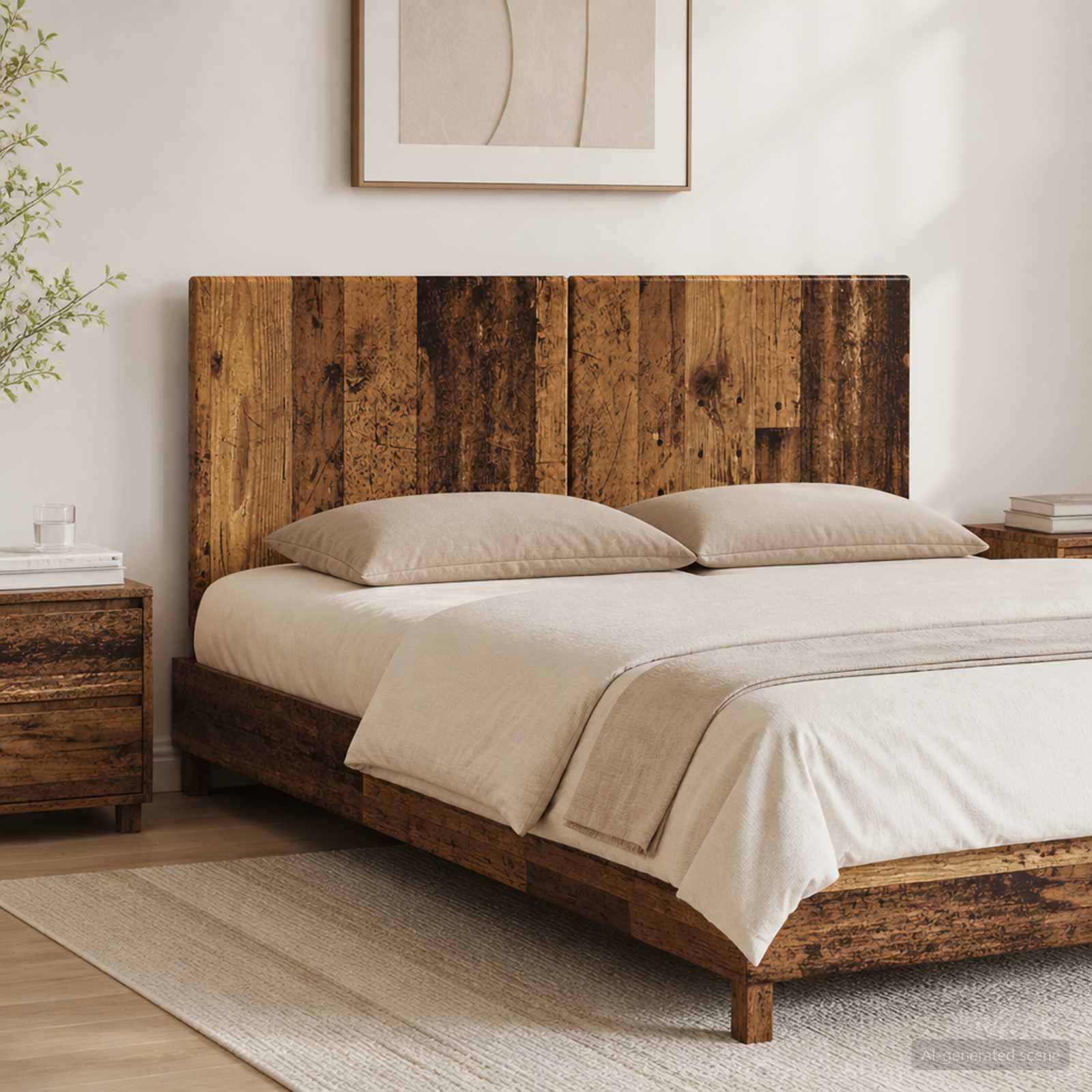 vidaXL Wall-Mounted Headboard BREDA Old Wood Engineered Wood 1
