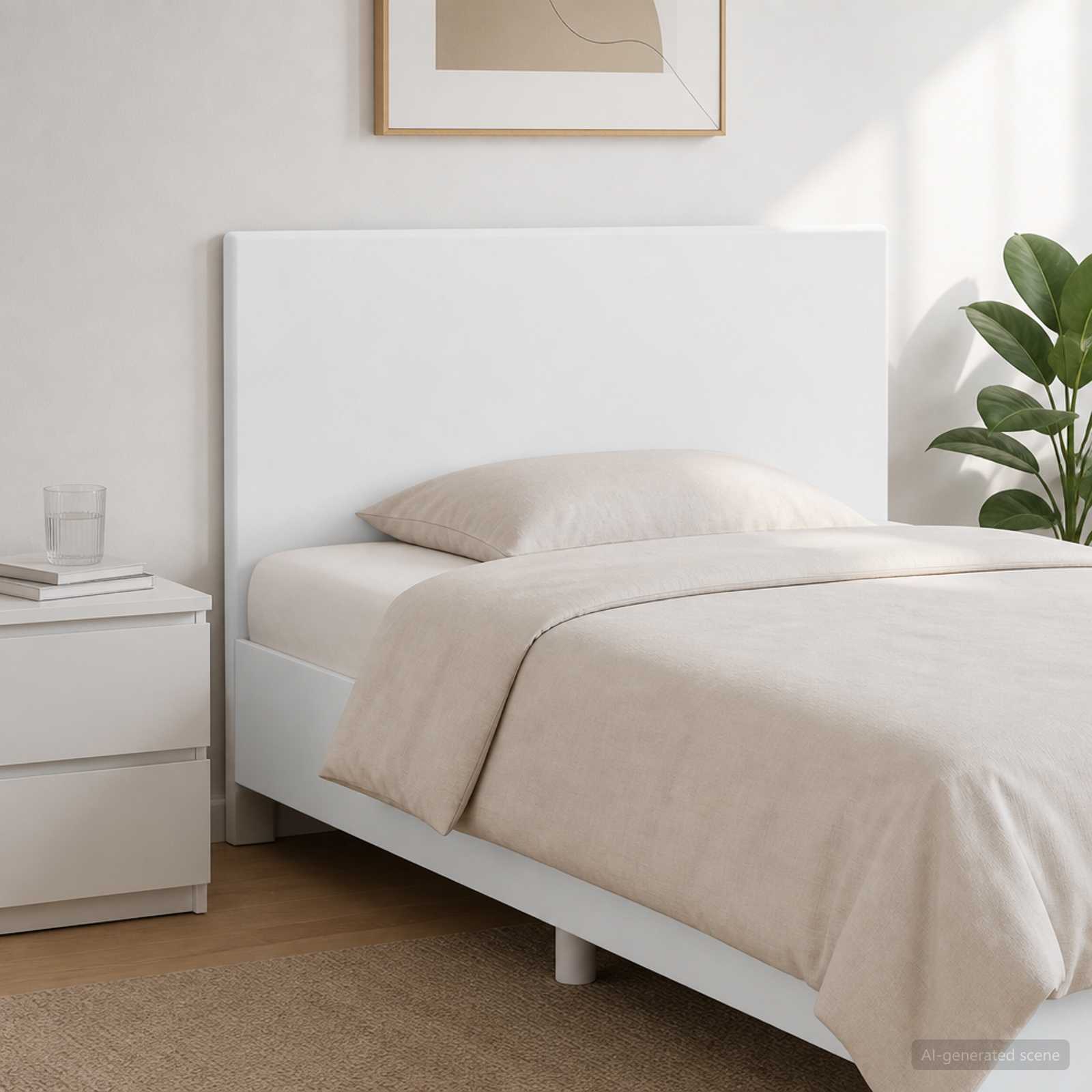 vidaXL Wall-Mounted Headboard BREDA White Engineered Wood 1