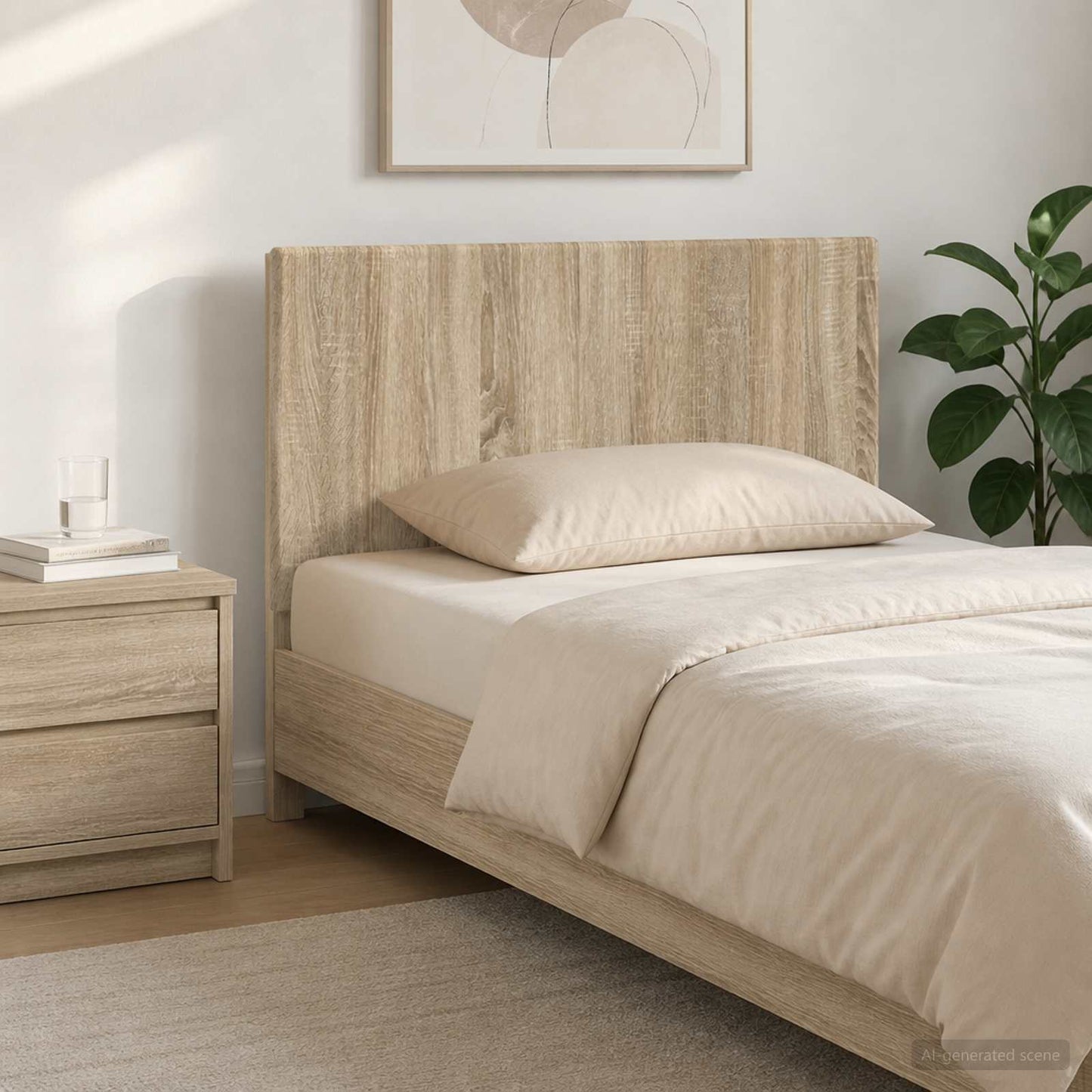 vidaXL Wall-Mounted Headboard BREDA Sonoma Oak Engineered Wood 1