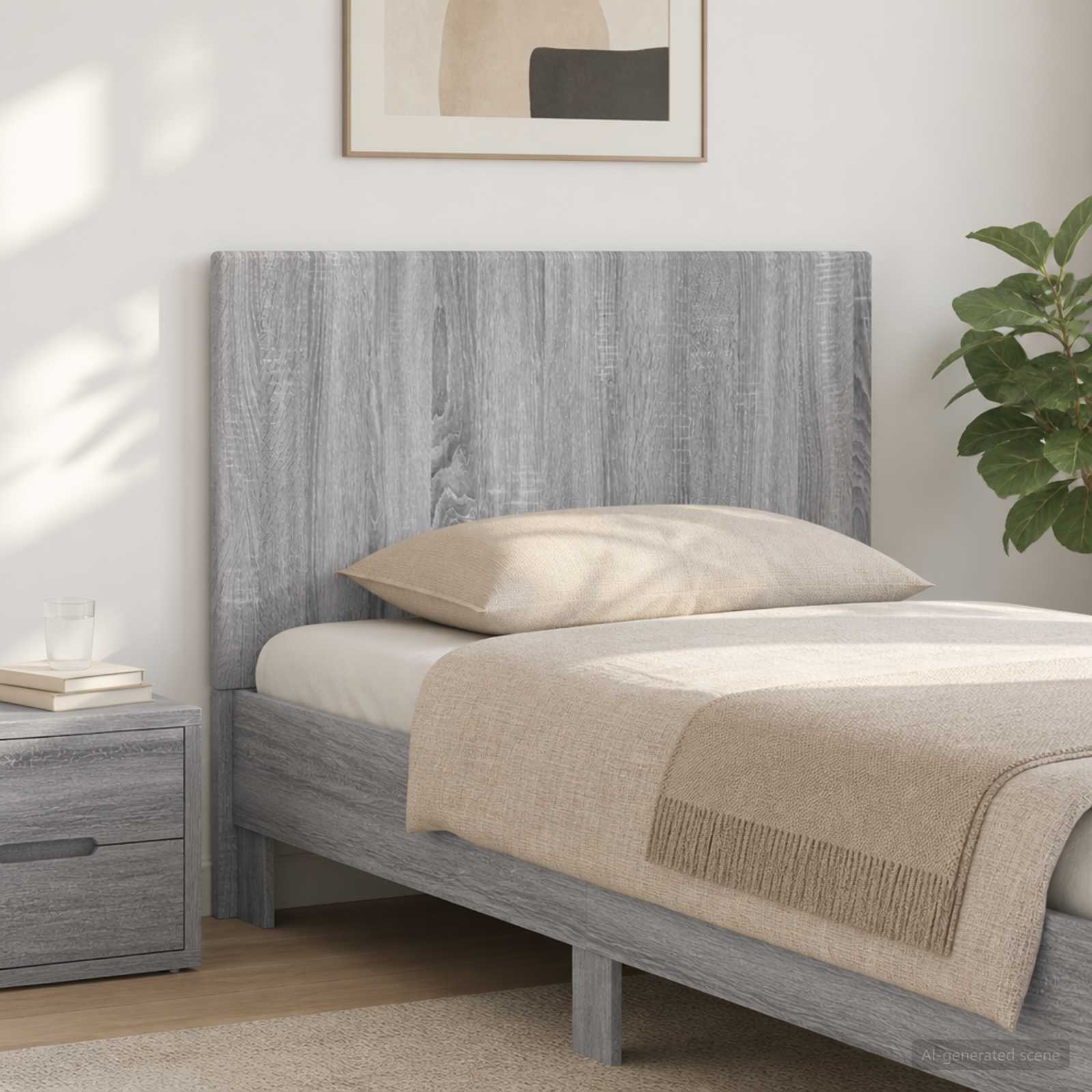 vidaXL Wall-Mounted Headboard BREDA Grey Sonoma Engineered Wood 1