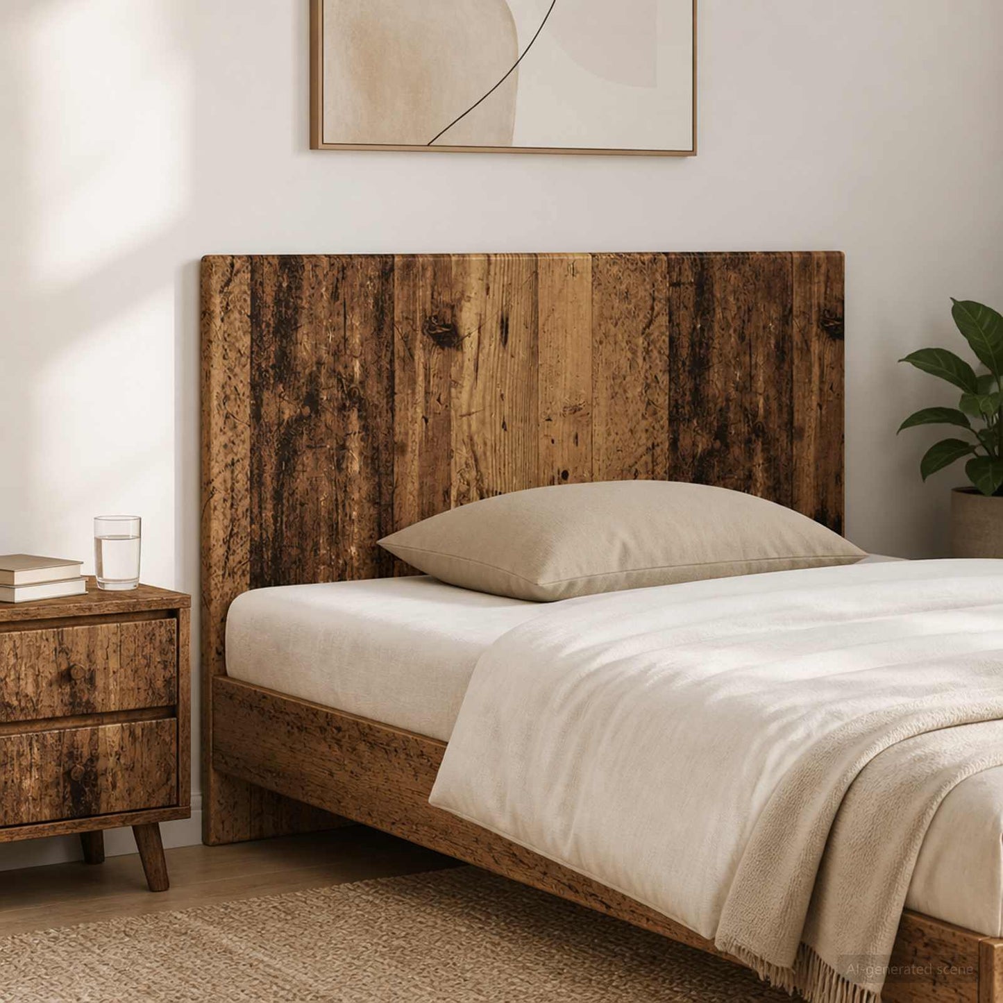 vidaXL Wall-Mounted Headboard BREDA Old Wood Engineered Wood 1