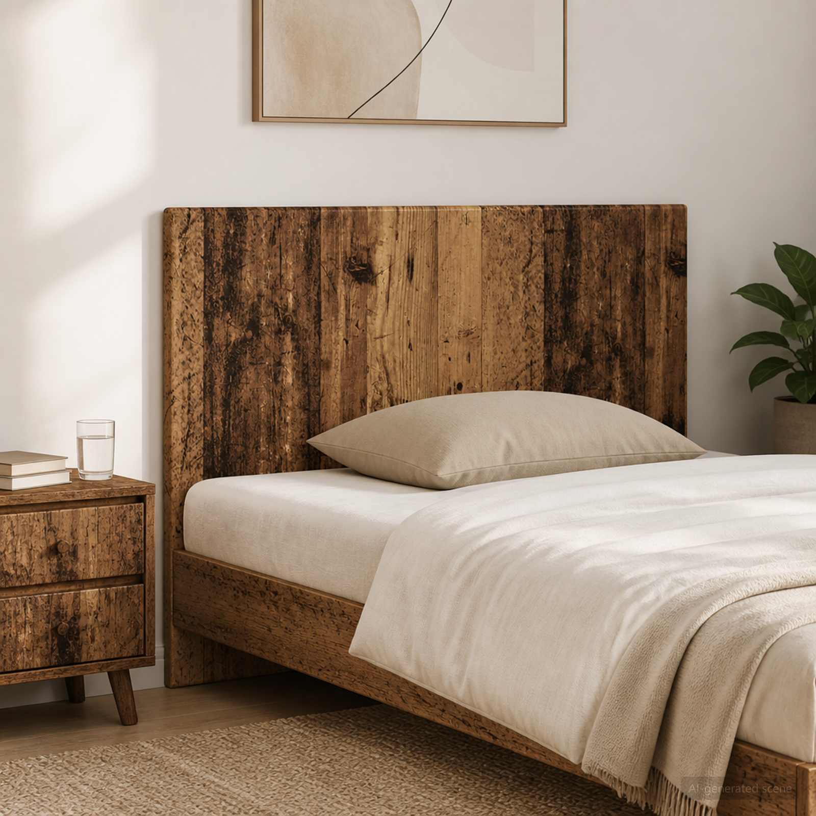 vidaXL Wall-Mounted Headboard BREDA Old Wood Engineered Wood 1
