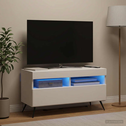 vidaXL LED TV Cabinet White Engineered Wood 1