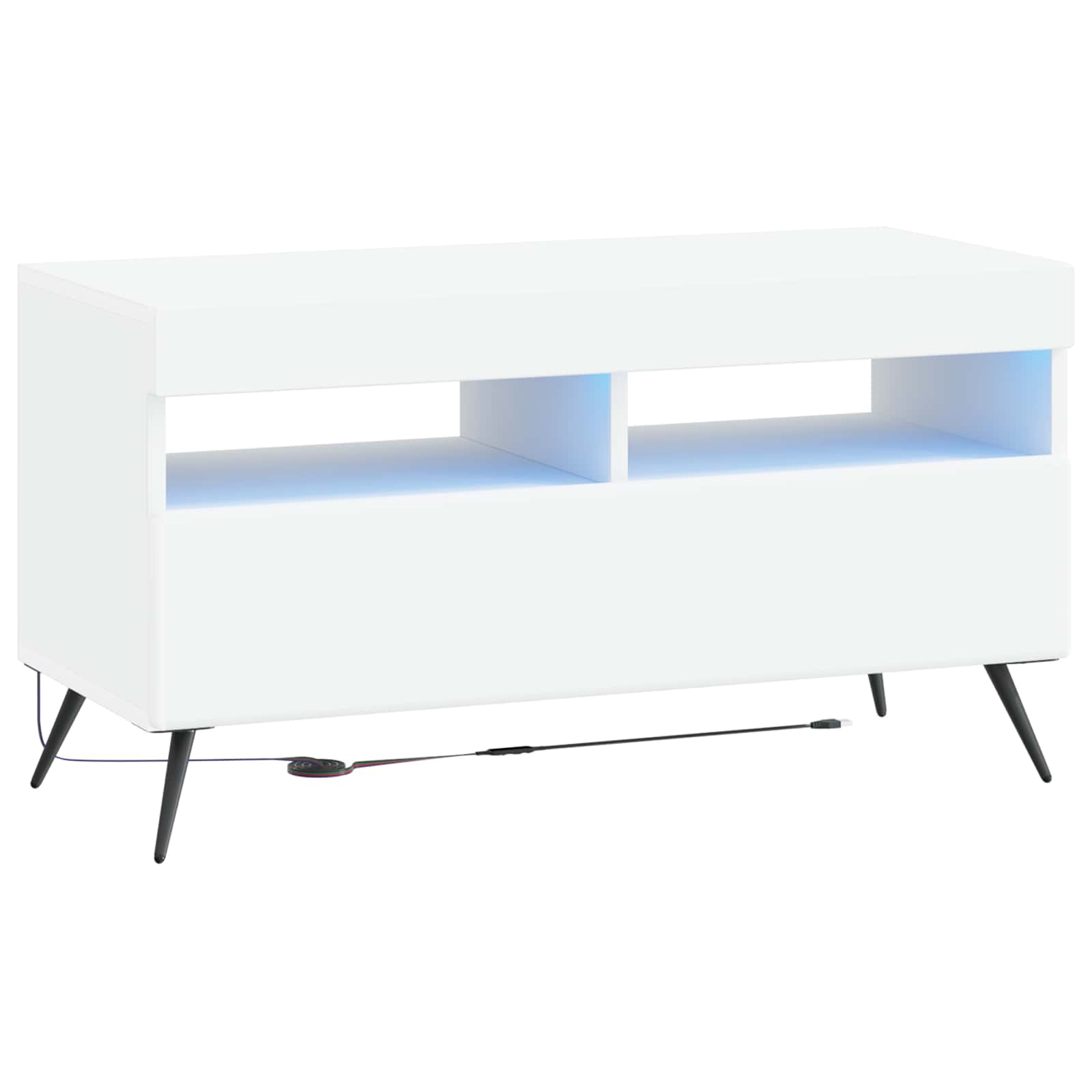 vidaXL LED TV Cabinet White Engineered Wood 2