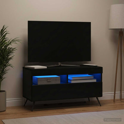 LED TV Cabinet Engineered Wood Black