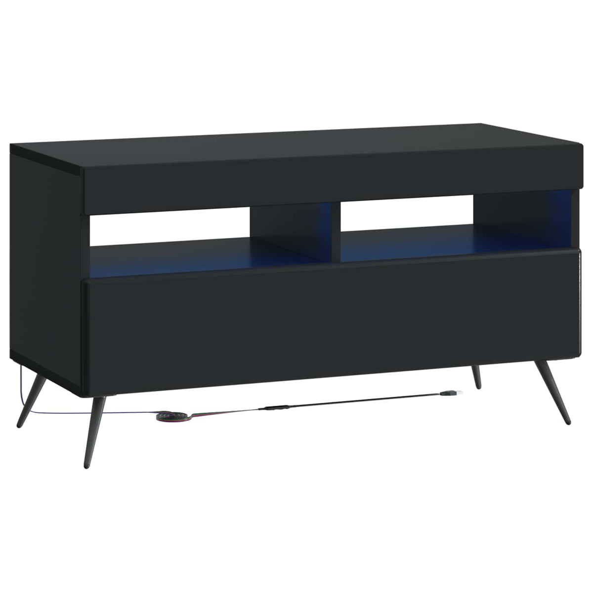 LED TV Cabinet Engineered Wood Black