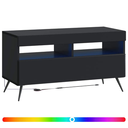 LED TV Cabinet Engineered Wood Black