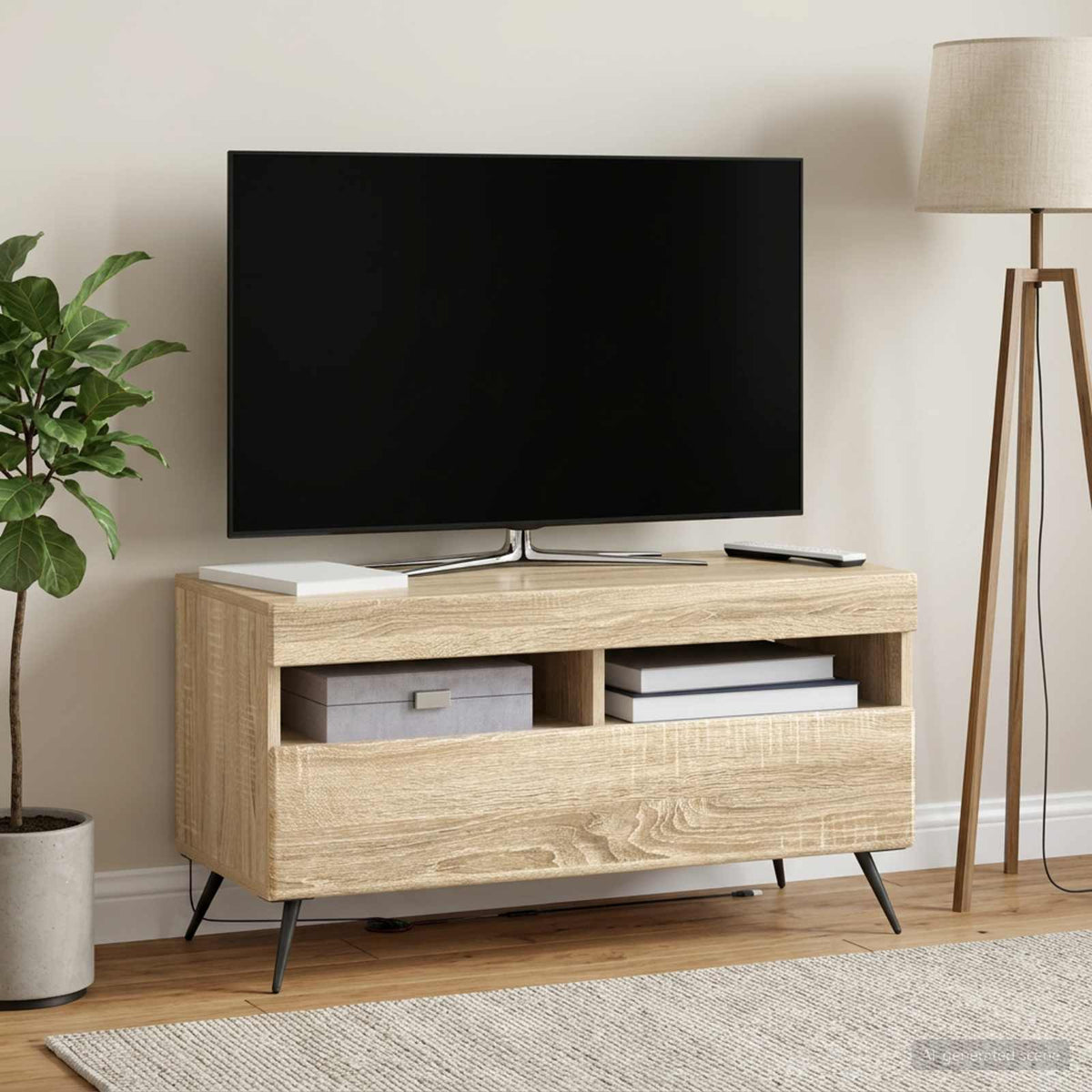 LED TV Cabinet Engineered Wood Sonoma oak