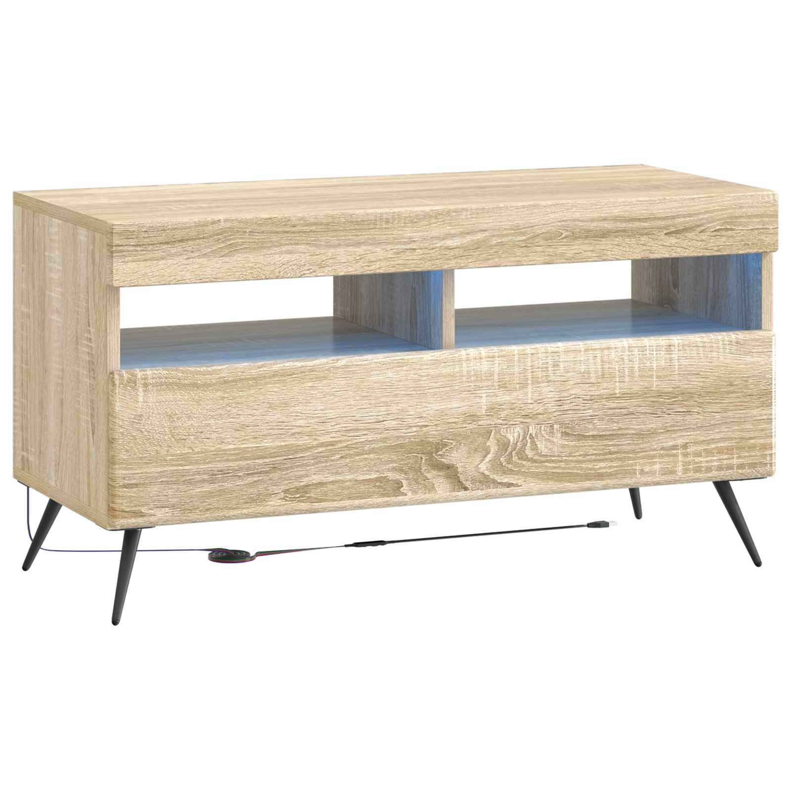 vidaXL LED TV Cabinet Sonoma Oak Engineered Wood 2