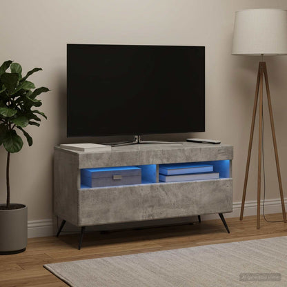 vidaXL LED TV Cabinet Concrete Grey Engineered Wood 4