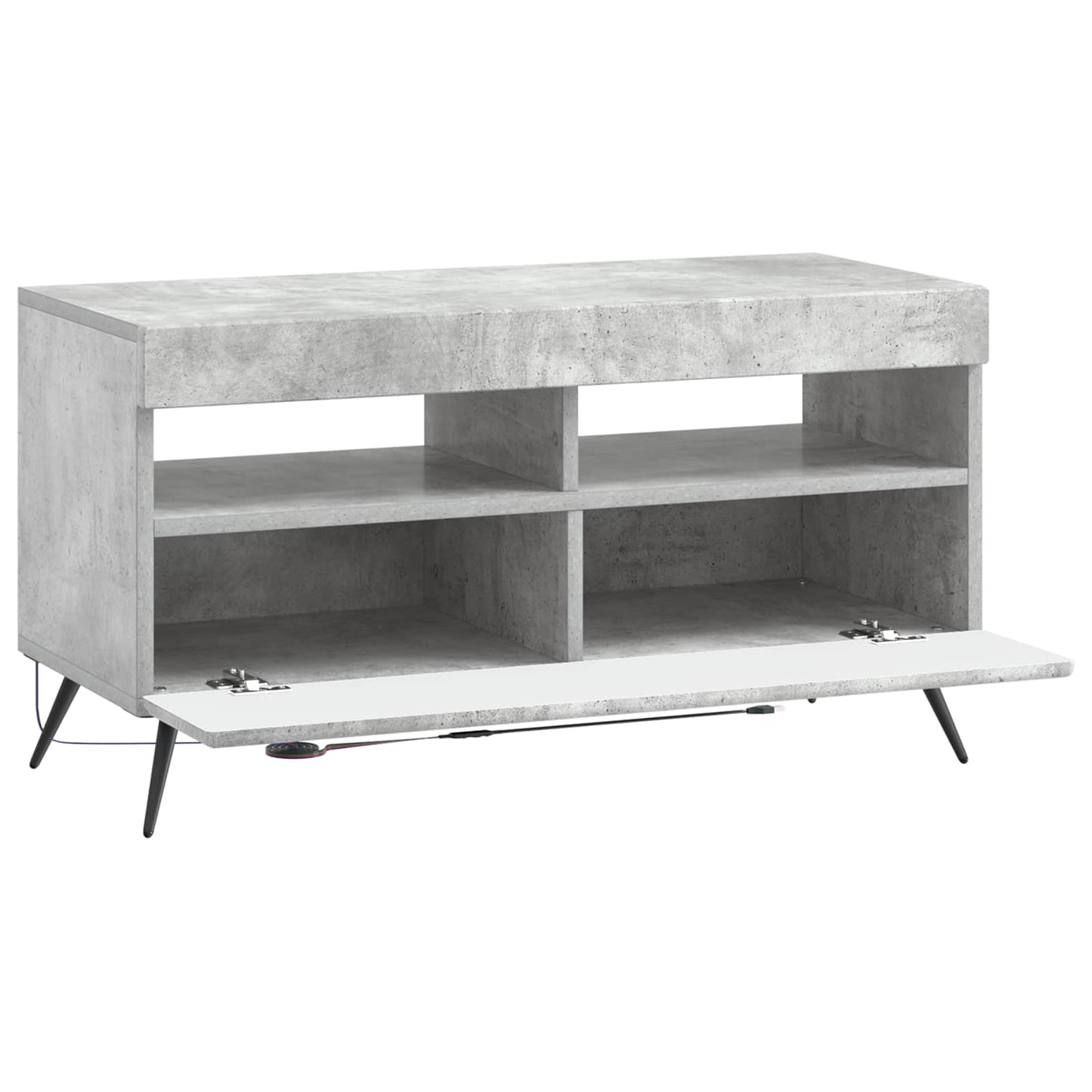 vidaXL LED TV Cabinet Concrete Grey Engineered Wood 5