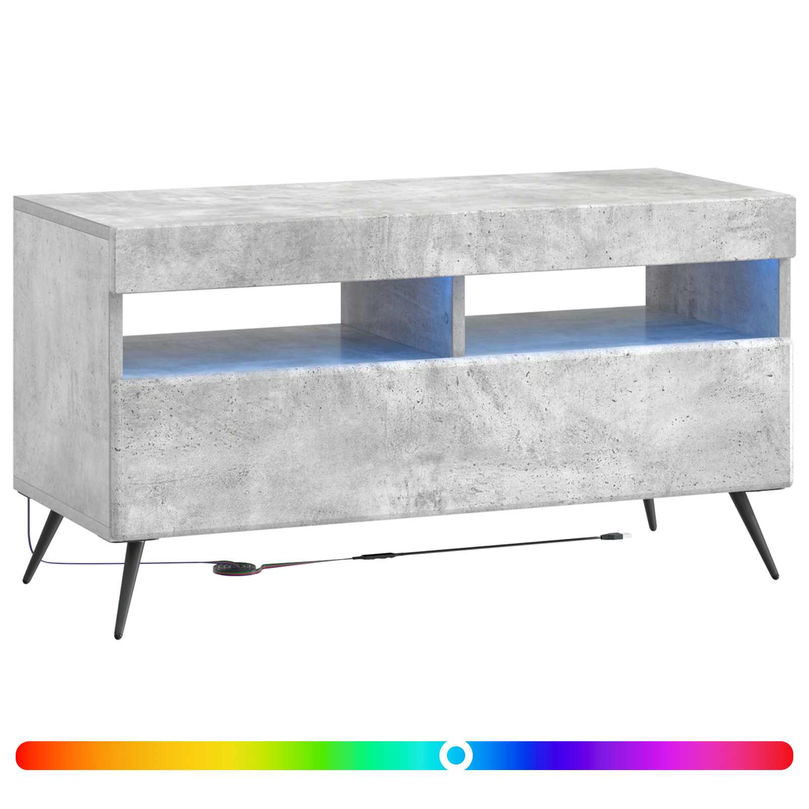 vidaXL LED TV Cabinet Concrete Grey Engineered Wood 3
