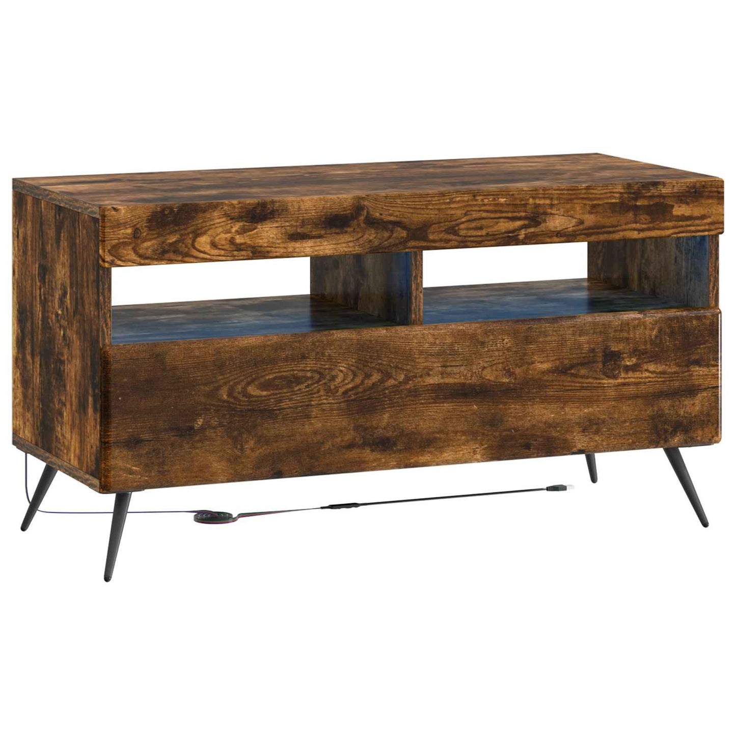 vidaXL LED TV Cabinet Smoked Oak Engineered Wood 2
