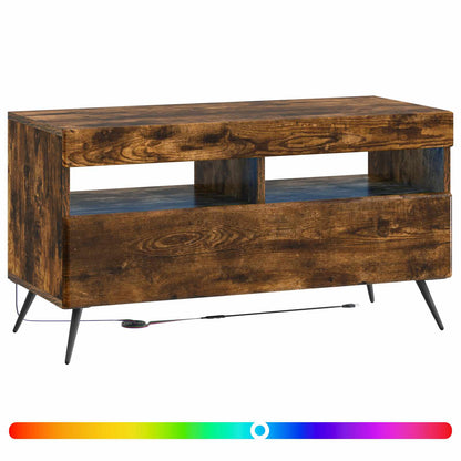 vidaXL LED TV Cabinet Smoked Oak Engineered Wood 3