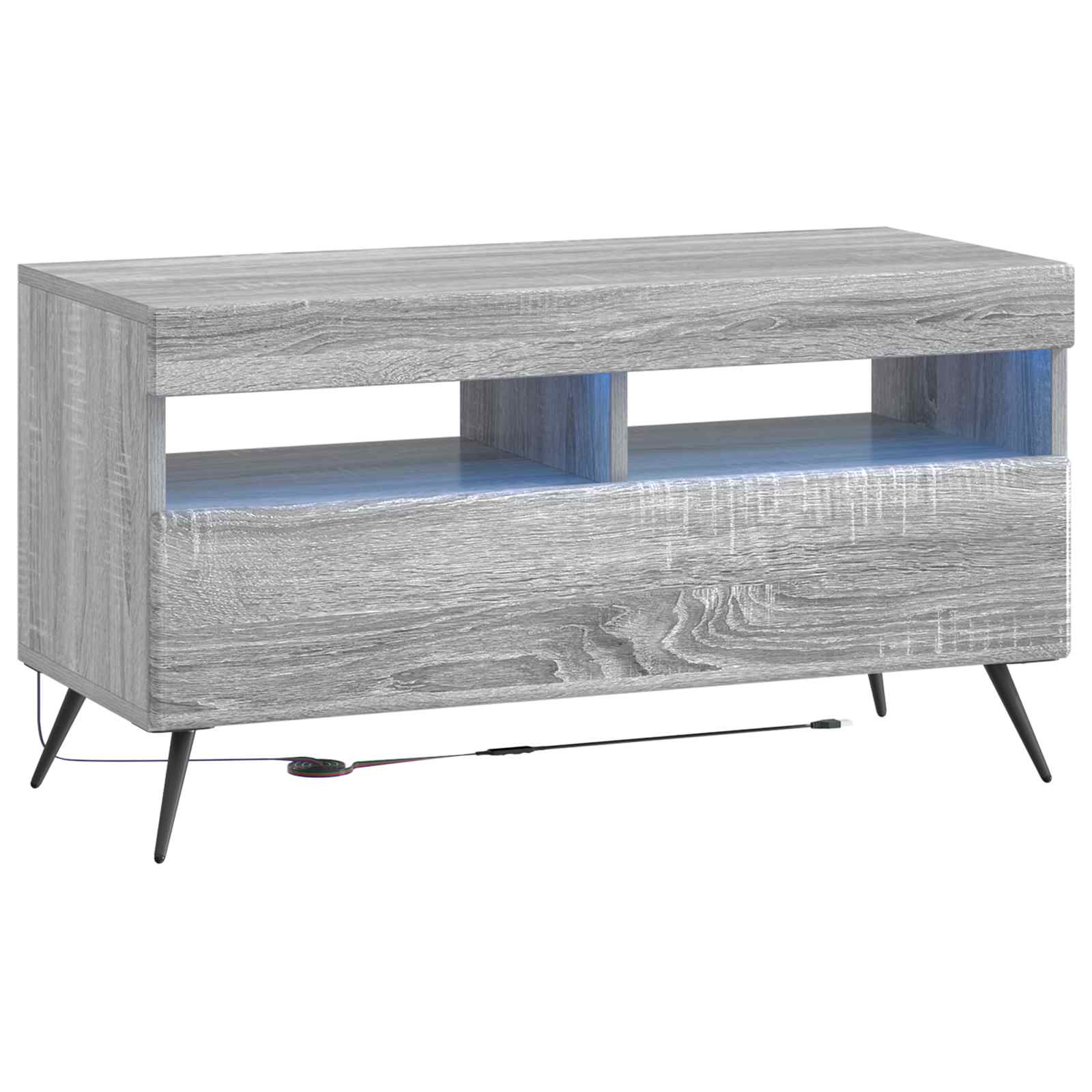 vidaXL LED TV Cabinet Grey Sonoma Engineered Wood 2