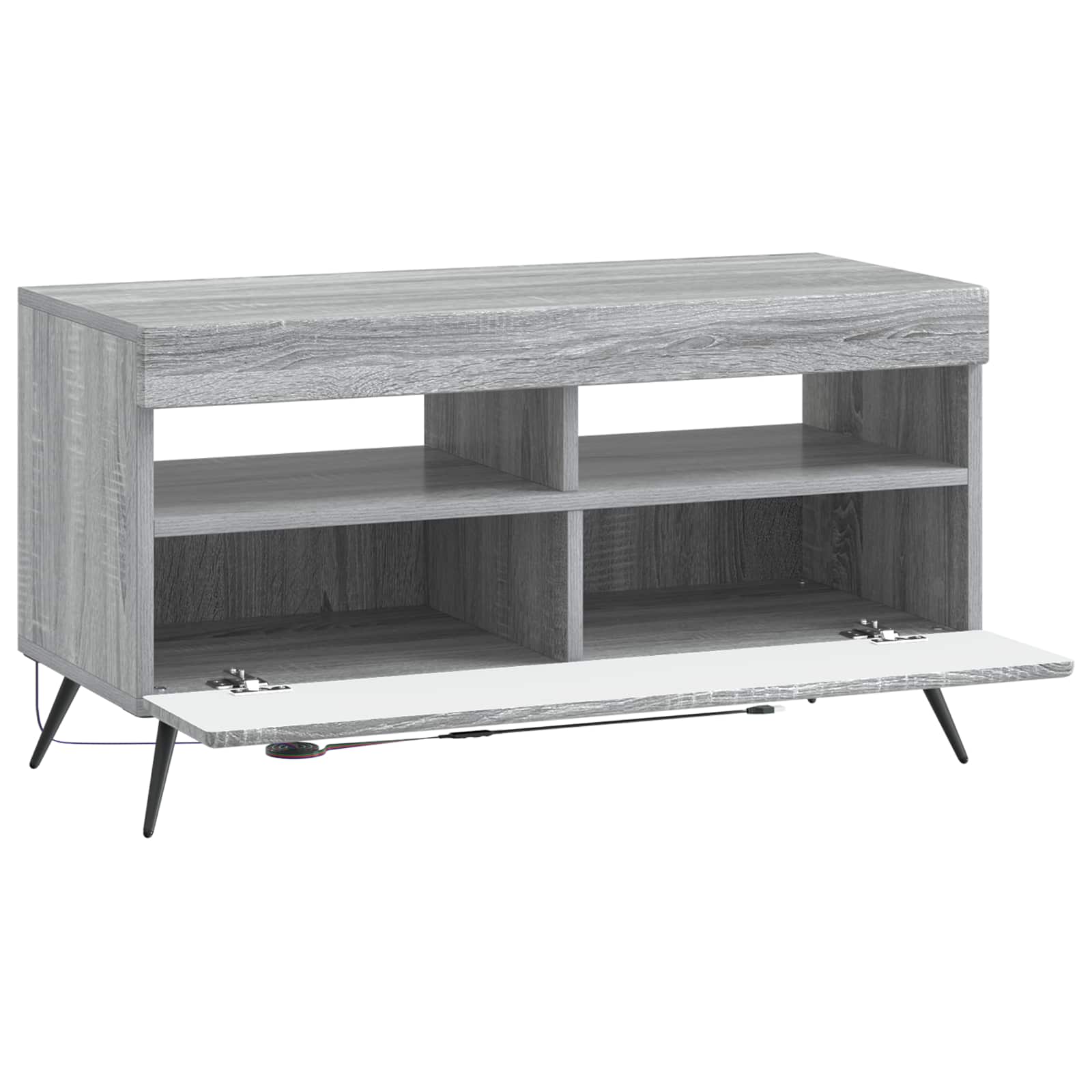 vidaXL LED TV Cabinet Grey Sonoma Engineered Wood 5