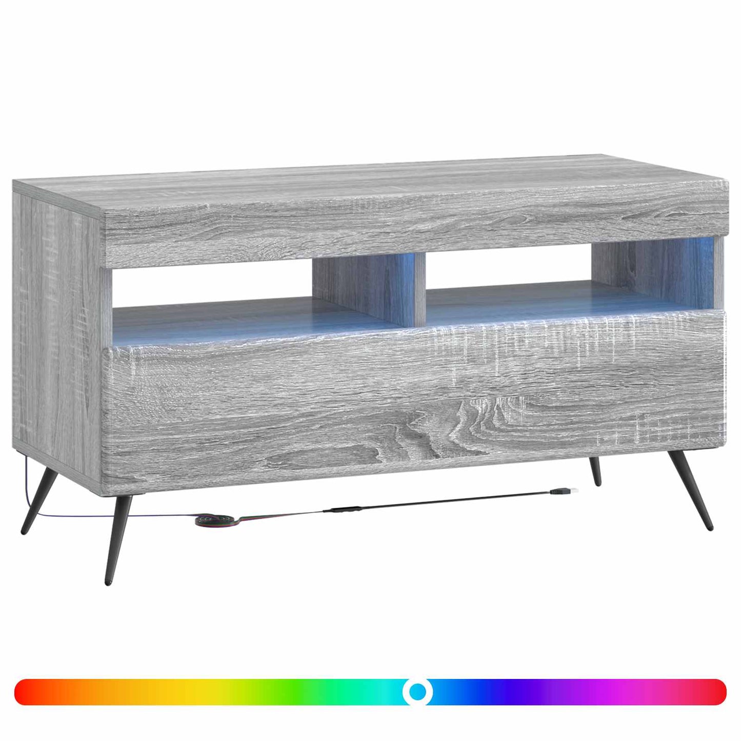 vidaXL LED TV Cabinet Grey Sonoma Engineered Wood 3