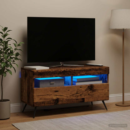 vidaXL LED TV Cabinet Old Wood Engineered Wood 4