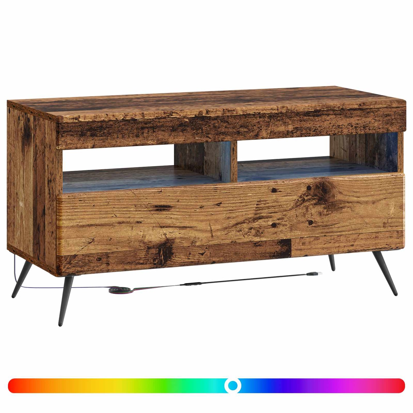 vidaXL LED TV Cabinet Old Wood Engineered Wood 3