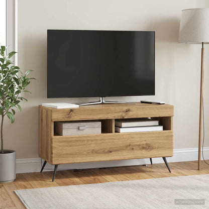 vidaXL LED TV Cabinet Artisan Oak Engineered Wood 4