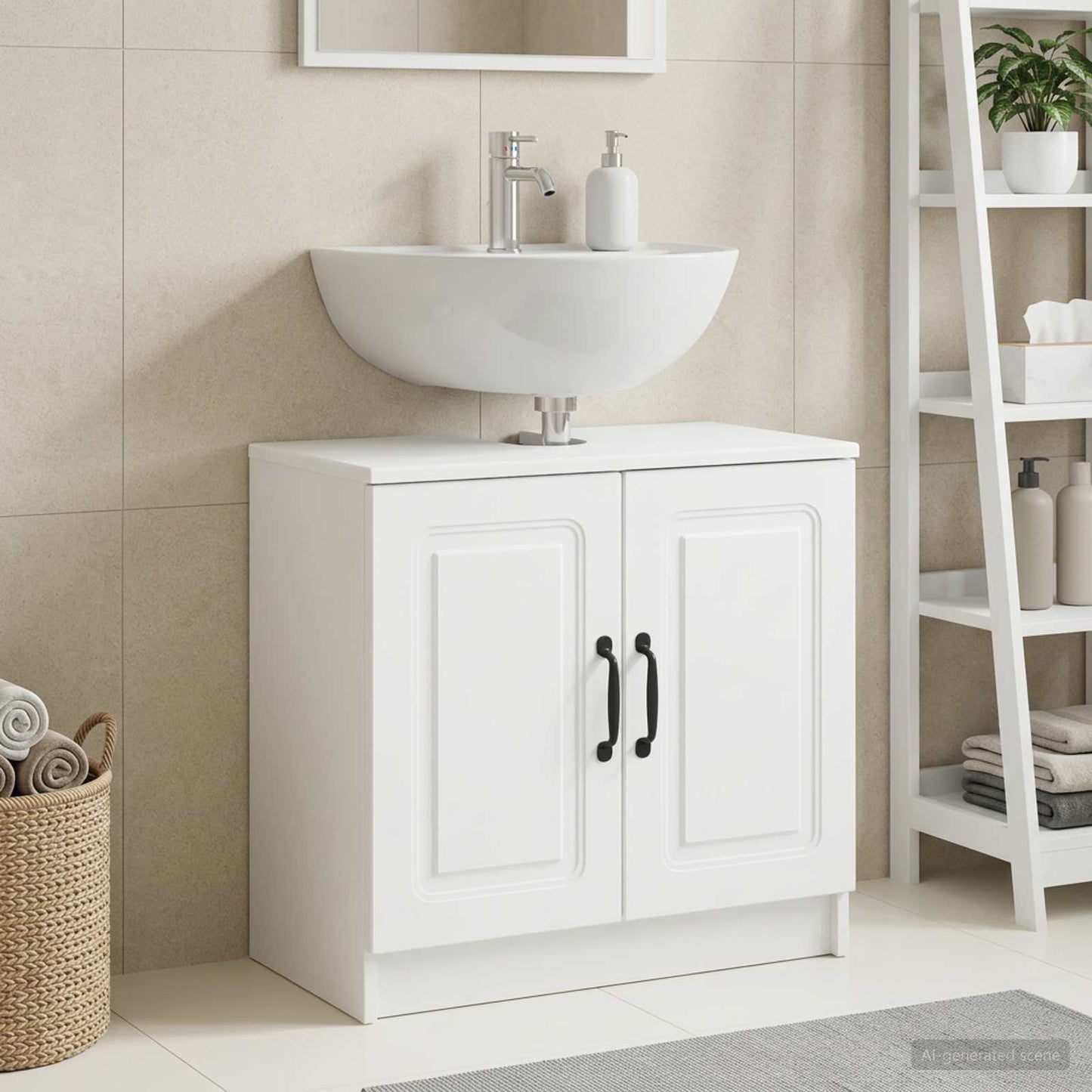 vidaXL Bathroom Sink Cabinet UTRECHT White 59.5 x 31.5x 59 cm 1