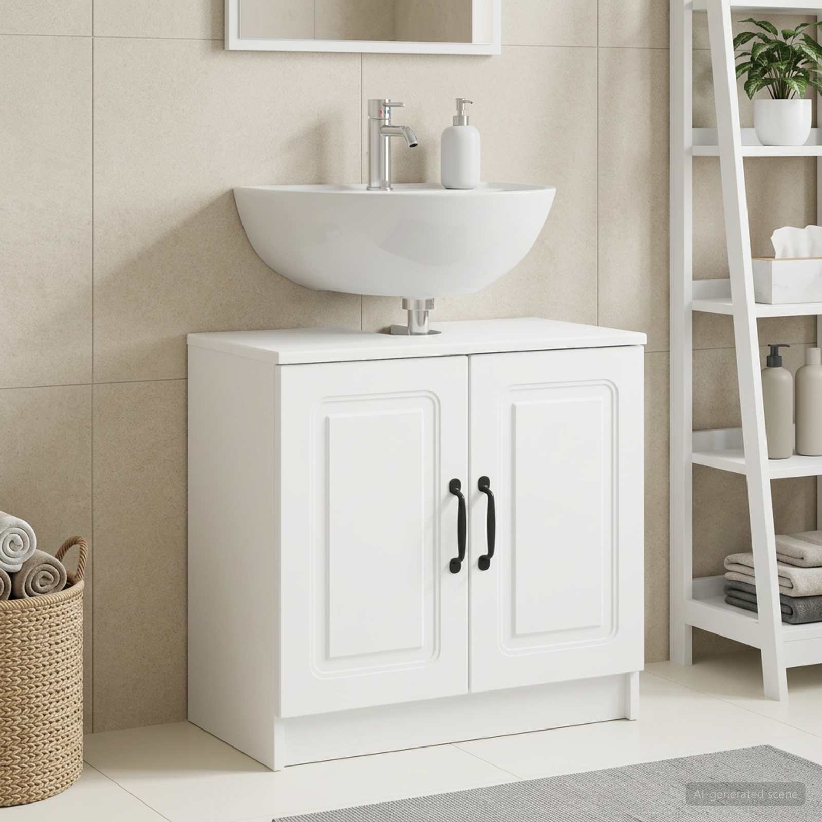 vidaXL Bathroom Sink Cabinet UTRECHT White 59.5 x 31.5x 59 cm 1