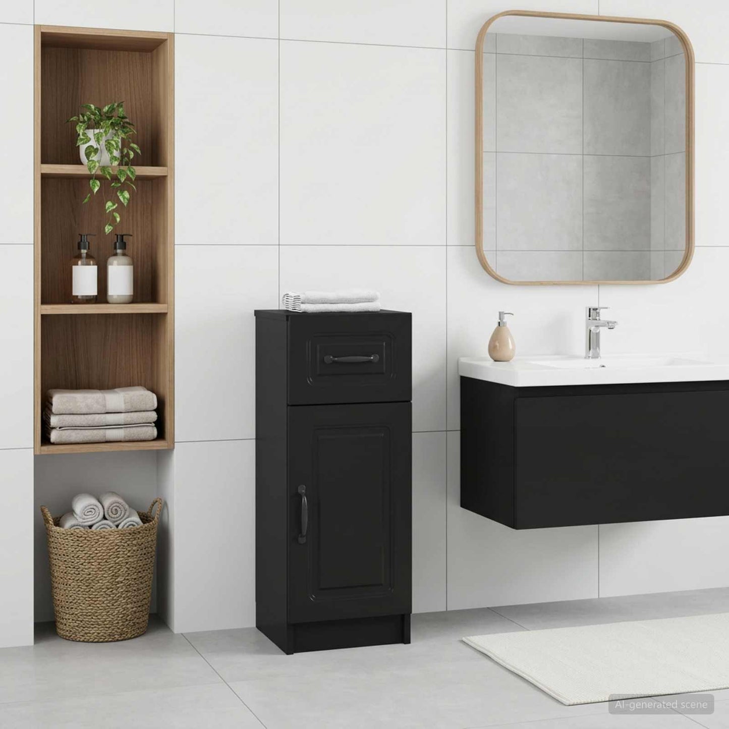 vidaXL Bathroom Storage Cainet UTRECHT Black 30 x 31 x 77 cm 1