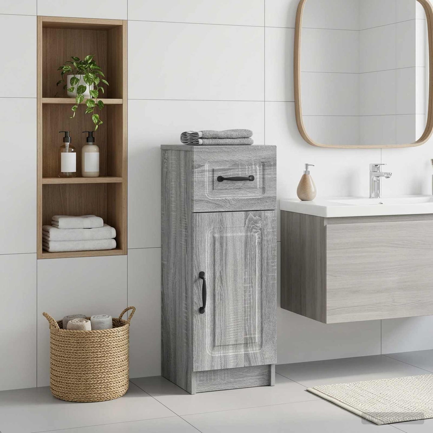 vidaXL Bathroom Storage Cainet UTRECHT Grey Sonoma 30 x 31 x 77 cm 1