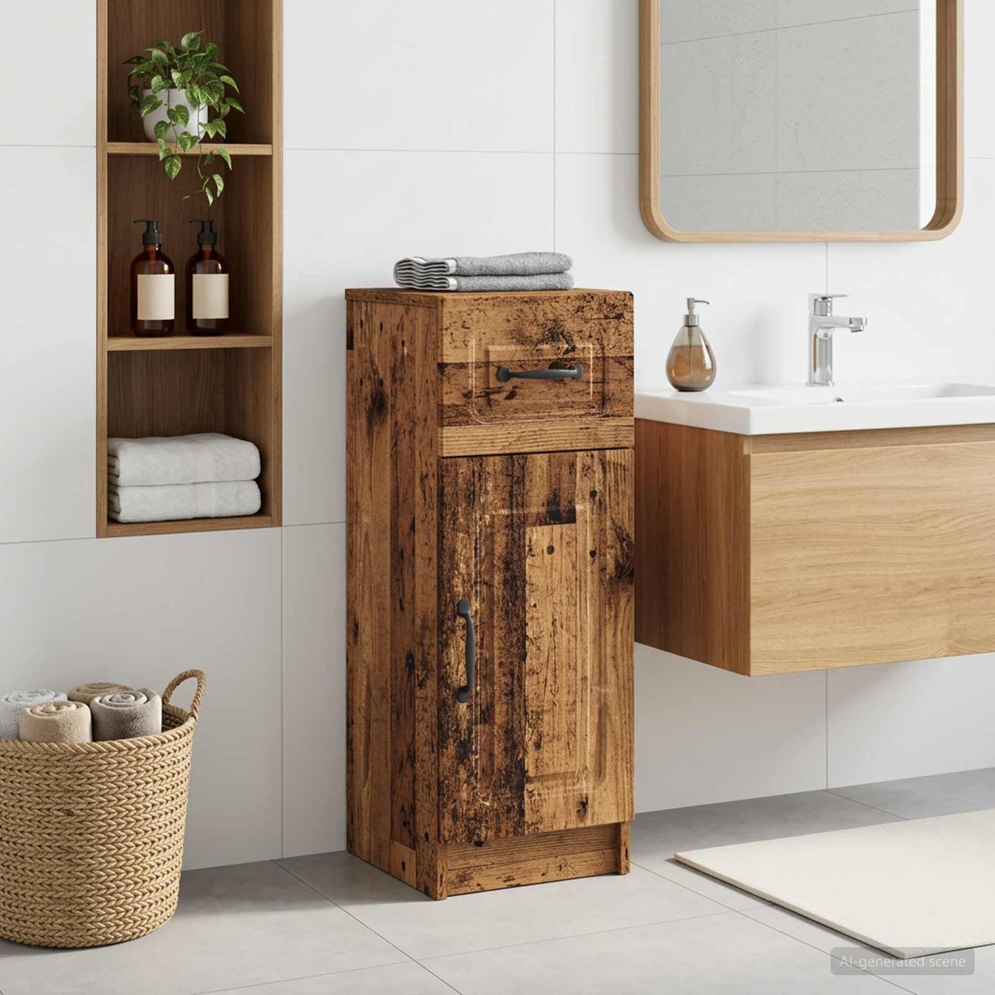 vidaXL Bathroom Storage Cainet UTRECHT Old Wood 30 x 31 x 77 cm 1