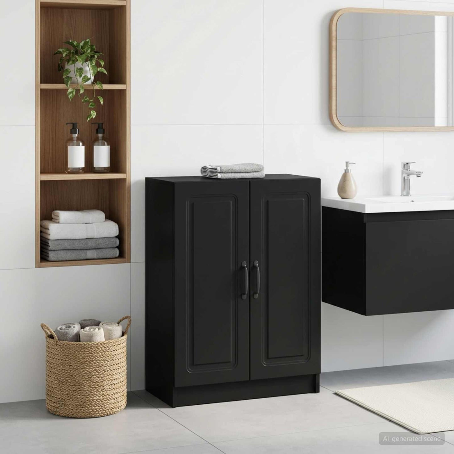 vidaXL Bathroom Storage Cainet UTRECHT Black 59.5 x 31 x 77 cm 1