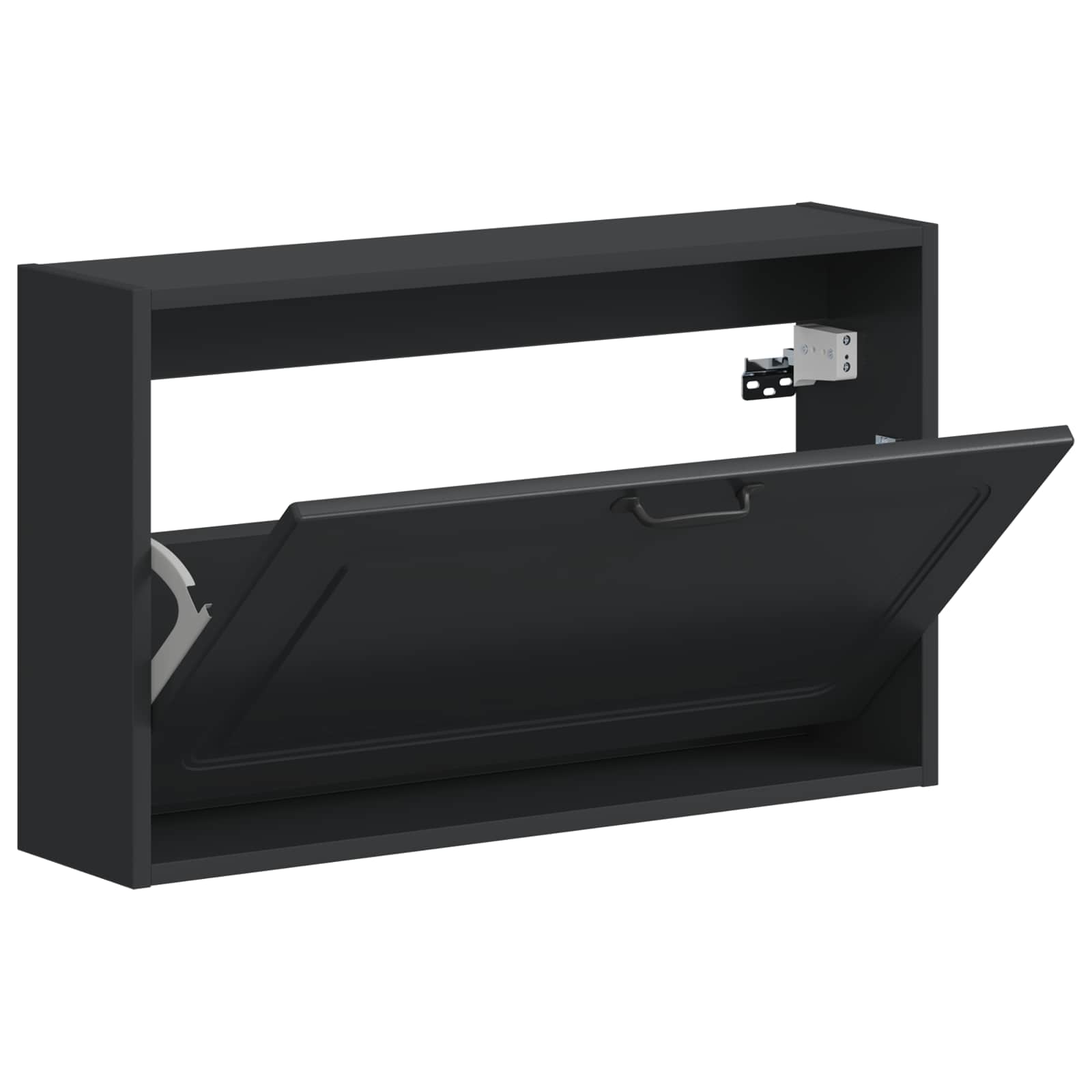 vidaXL Wall-Mounted Shoe Cabinet UTRECHT 71 x 17 x 43 cm Black 3