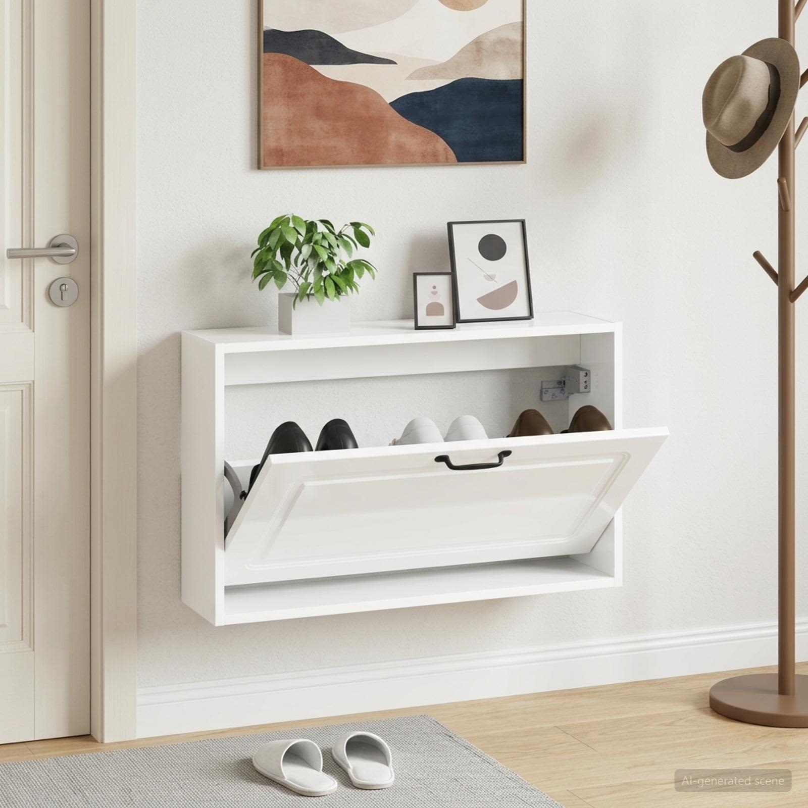 vidaXL Wall-Mounted Shoe Cabinet UTRECHT 71 x 17 x 43 cm 1