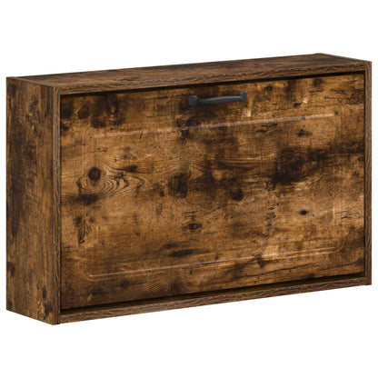 vidaXL Wall-Mounted Shoe Cabinet UTRECHT 71 x 17 x 43 cm Smoked Oak 2