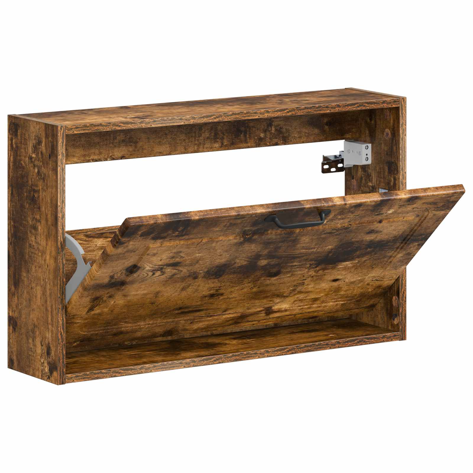 vidaXL Wall-Mounted Shoe Cabinet UTRECHT 71 x 17 x 43 cm Smoked Oak 3
