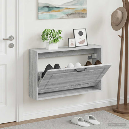 vidaXL Wall-Mounted Shoe Cabinet UTRECHT 71 x 17 x 43 cm