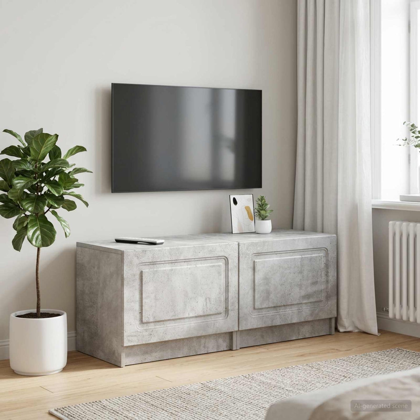 vidaXL TV Cabinet Concrete Grey Engineered Wood 1
