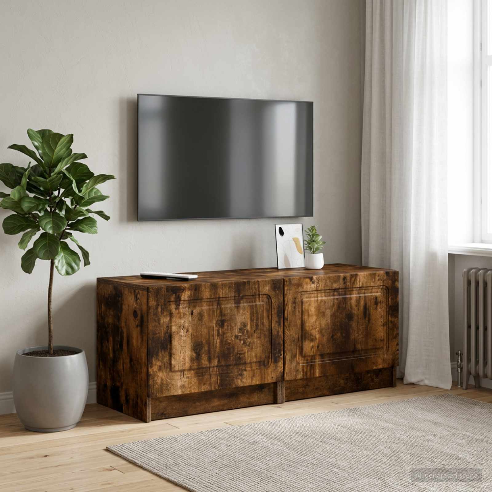 vidaXL TV Cabinet Smoked Oak Engineered Wood 1