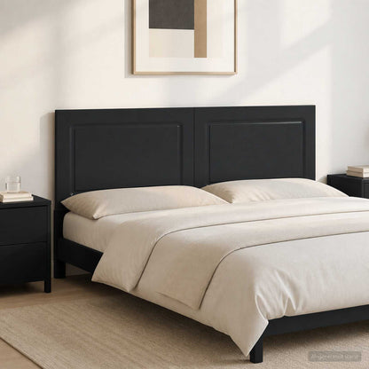 vidaXL Wall-Mounted Headboard UTRECHT Black Engineered Wood 1