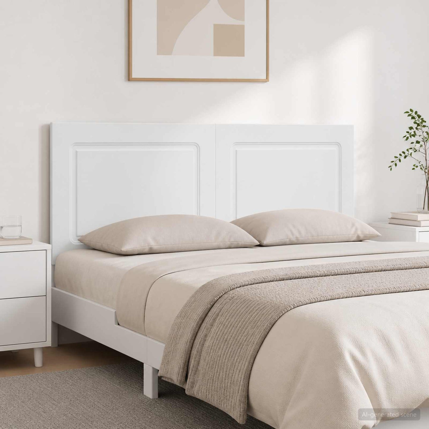 vidaXL Wall-Mounted Headboard UTRECHT White Engineered Wood 1
