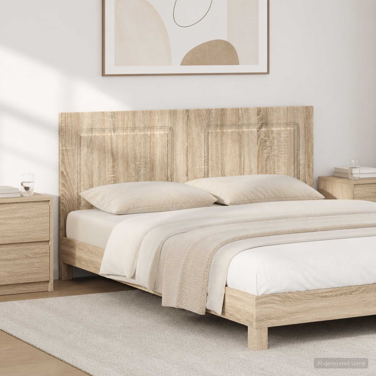 vidaXL Wall-Mounted Headboard UTRECHT Sonoma Oak Engineered Wood 1