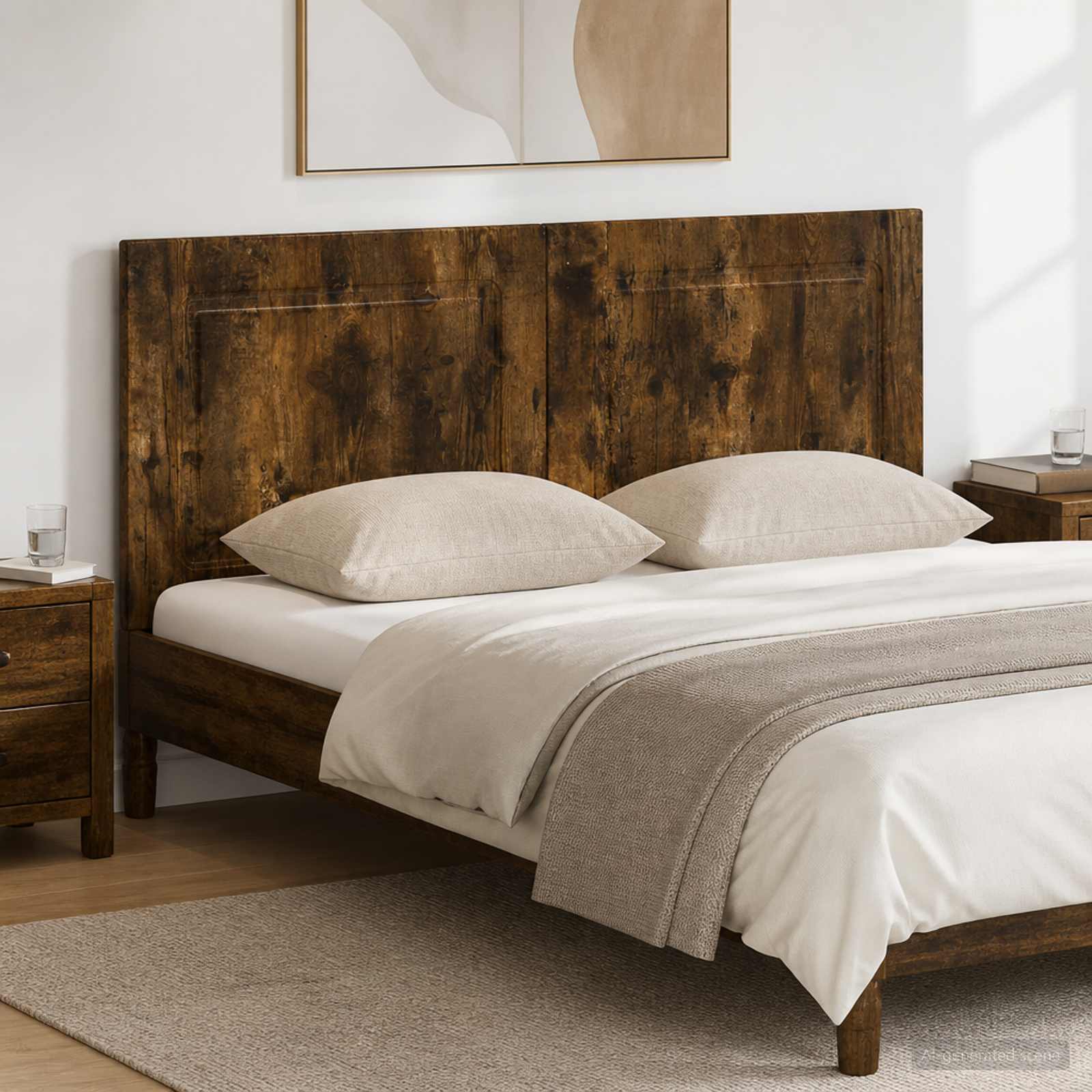 vidaXL Wall-Mounted Headboard UTRECHT Smoked Oak Engineered Wood 1
